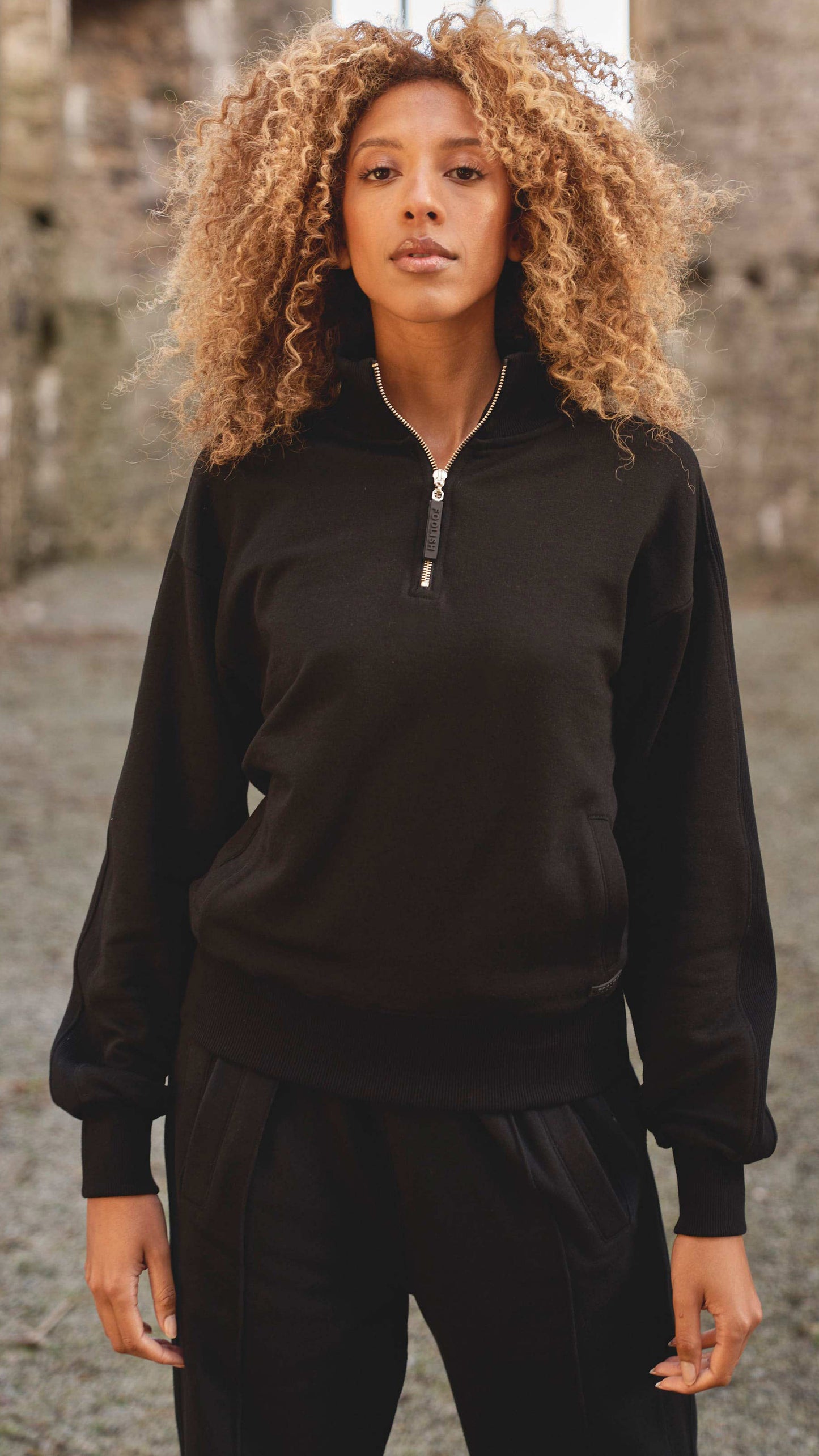 Track Sweatshirt in Black