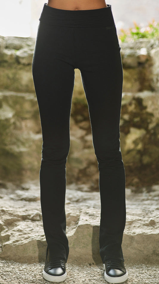 Athleisure Split Hem Pants in Black